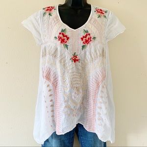 Johnny Was Embroidered Top